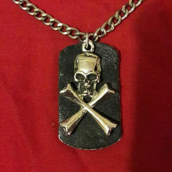 skull dog tag necklace
